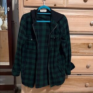 Impressions Green and Black Plaid Jacket